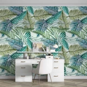 Pastel Yeşil Yaprak Temalı Duvar Kağıdı thumbnail 4