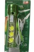 Ultra Güçlü Usb Şarjlı Yeşil El Feneri Kamp Feneri Avcılık Feneri - 1