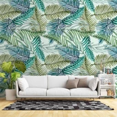 Pastel Yeşil Yaprak Temalı Duvar Kağıdı thumbnail 1