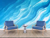 Mavi Dalgalı Boya Temalı Duvar Kağıdı thumbnail 6