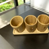 Bambu Altlıklı 3'lü Çatal Kaşık Bıçak Düzenleyici Set 4 Parça - 5