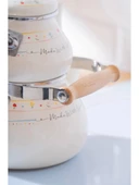 Acar XAP7709 Çiçek ve Yazı Desenli Emaye Beyaz Çaydanlık 1/2 Lt thumbnail 3