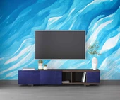 Mavi Dalgalı Boya Temalı Duvar Kağıdı thumbnail 3