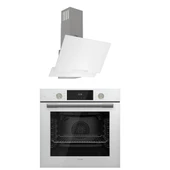 Ferre 2'li Beyaz Cam Ankastre Set Flowart Qms63cb Turbolu - D064 60 cm Beyaz Davlumbaz - 1