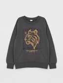 Aslan Desenli Erkek Çocuk Sweatshirt thumbnail 4