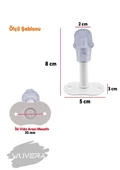 WUVERA Kapı Kolu Stoperi Beyaz 8 Cm Metal Kapı Tamponu Durdurucu Tutucu Tutacağı Kapı Stopu Silikonlu - 2