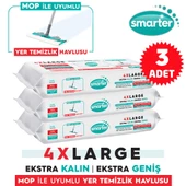 Smarter 3 Adet Yer Temizlik Havlusu Bezi 4XL Mopa Uyumlu Yüzey Beyaz Sabun Kokulu Sirke ve Karbonat Katkılı 90 Yaprak - 2