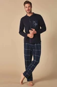 Feyza Erkek Lacivert Uzun Kol Pijama Takım 5130 thumbnail 2