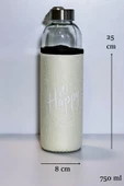 Nishev.com Evini Sev Kılıflı Cam Matara Suluk 750 Ml - Sarı - 2
