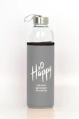 Nishev.com Evini Sev Kılıflı Cam Matara Suluk 750 Ml - Gri - 1