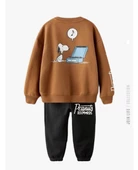ERKEK ÇOCUK SNOOPY MODELLİ PAMUK BİSİKLET YAKA EŞOFMAN TAKIMI - 5