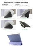 iPad 10.Nesil 10.9 Uyumlu Yatay ve Dikey Standlı Uyku Modlu Kalemlikli Arkası Silikon Smart Kılıf - 2