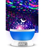QASUL Çocuk Bebek Ve Çocuk Odası Gece Masa Lambası Işık Küre Projektörlü Yansıtmalı Renkli Yıldızlı Küre - 5