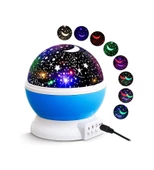 QASUL Çocuk Bebek Ve Çocuk Odası Gece Masa Lambası Işık Küre Projektörlü Yansıtmalı Renkli Yıldızlı Küre - 6