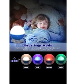 QASUL Çocuk Bebek Ve Çocuk Odası Gece Masa Lambası Işık Küre Projektörlü Yansıtmalı Renkli Yıldızlı Küre - 4