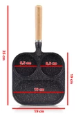 Nishev.com Evini Sev 3 Bölmeli Granit Döküm Tava Pancake Yumurta Mücver Omlet Tavası - 4