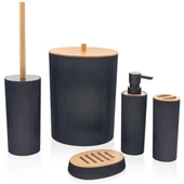 İndecor Banyo Takımı 5 Parça Bambu Kapak Liza Mix IND690 VESP 248 6900 - 1