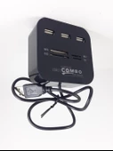 Usb Çoğaltıcı & Kart Okuyucu 3 Port 2.0 Hadron HD160 HDX7006 Siyah thumbnail 2