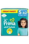 PRİMA Bebek Bezi Aktif Bebek Mega Fırsat Paket Junior 5 No 62 Li - 1