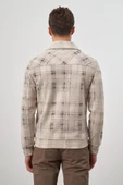 Taba Örme Bebe Yaka Kendinden Desenli Yırtmaçsız Astarsız Slim Fit Classic Mont 1007245157 - 7