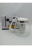 Çelik Süzgeçli Cam Demlik 900 Ml. Royaleks-8882 - 2