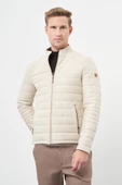 Koyu Bej Suni Deri Hakim Yaka Düz Yırtmaçsız Tam Astar Slim Fit Casual Deri Mont 1038245150 - 1