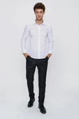 Beyaz Uzun Kol Sert Yaka  Slim Fit Dar Kesim Basic Gömlek 1004225057 thumbnail 2