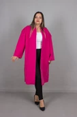 Büyük Beden Kadın Giyim Oversize Kaşe Kaban - 3
