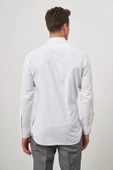 Beyaz Uzun Kol Kendinden Desenli Armürlü 041 Sert Yaka Classic Comfort Fit Gömlek 1004245154 thumbnail 7