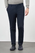 Koyu Lacivert Düz Armürlü Pamuklu Yan Cep Comfort Fit Casual Pantolon 1003245164 thumbnail 1
