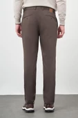 Koyu Camel Düz Armürlü Pamuklu Yan Cep Comfort Fit Casual Pantolon 1003245164 - 5