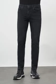 Siyah Düz Gabardin Pamuklu 5 Cep Slim Fit Casual Denim Pantolon 1023245155 thumbnail 2