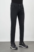 Siyah Düz Gabardin Pamuklu 5 Cep Slim Fit Casual Denim Pantolon 1023245155 thumbnail 3