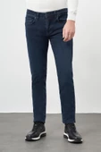 Koyu Lacivert Düz Gabardin Pamuklu 5 Cep Slim Fit Casual Denim Pantolon 1023245155 thumbnail 1
