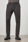 Koyu Antrasit Pamuklu Yandan Cepli Casual Slim Fit Chino Pantolon 1003245102 - 4