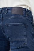 Lacivert Düz Gabardin Pamuklu 5 Cep Slim Fit Casual Denim Pantolon 1023245155 - 5