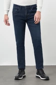 Koyu Lacivert Düz Gabardin Pamuklu 5 Cep Slim Fit Casual Denim Pantolon 1023245155 thumbnail 3