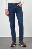 Lacivert Düz Gabardin Pamuklu 5 Cep Slim Fit Casual Denim Pantolon 1023245155 - 2