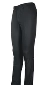 Siyah Gabardin Yan Cepli Slim Fit Dar Kesim Basic Pantolon 1003220013 - 1