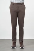 Koyu Camel Pamuklu Yandan Cepli Casual Slim Fit Chino Pantolon 1003245163 thumbnail 2