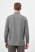 Koyu Haki Uzun Kol Kareli Desen Gabardin Cepsiz Pamuklu Classic Comfort Fit Gömlek 1004245166 thumbnail 5