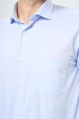 Koyu Mavi Uzun Kol İtalyan Yaka Cepli Pamuklu Classic Comfort Fit Gömlek 1004245171 thumbnail 4