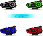RGB Modlu Bluetooth Motosiklet Kulaklık 5.2 Bluetooth Interkom  Kask Kulaklik thumbnail 7