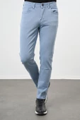 Koyu Turkuaz Pamuklu 5 Cep Casual Slim Fit 5 Cep Pantolon 1003245318 - 2