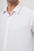 Beyaz Uzun Kol Kendinden Desenli Armürlü 032 Sert Yaka Classic Slim Fit Gömlek 1004245152 thumbnail 6