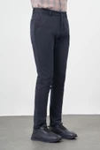 Koyu Lacivert Pamuklu Yandan Cepli Casual Slim Fit Chino Pantolon 1003245162 thumbnail 3