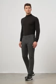 Koyu Antrasit Esnek Yandan Cepli Casual Slim Fit Chino Pantolon 1003245108 thumbnail 4