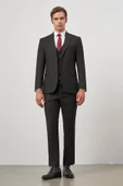 Siyah Kılıç Yaka Yelekli 6 Drop Slim Fit Classic Takım Elbise 1001245155 - 4