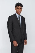 Siyah Gabardin Mono Yaka Astarlı 6 Drop Comfort Fit Rahat Kesim Takım Elbise 1001220010 - 1