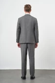 Füme Düz Flannel Mono Yaka Çift Yırtmaç 2 Düğme 4 Drop Comfort Fit Classic Takım Elbise 1001245163 - 5